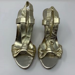 charles by Charles David Gold Wicker Wedges